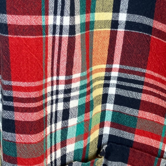 5X Cotton tartan plaid short sleeve button-down shirt - Picture 2 of 5